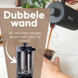 Leonomics French Press Cafetière - Voor 0.7L Koffie - Dubbelwanding RVS Koffiemaker — thumbnail 3
