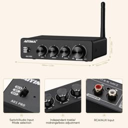 RFWR® Bluetooth 5.1 Mini Hi-Fi Stereo Versterker 100Wx2 voor Thuis Speakers — thumbnail 5