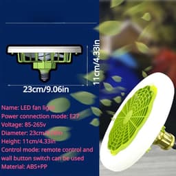 Nivard Plafondventilator - Met Verlichting - Plafond Ventilator - Met Lamp - Plafonniere Met Ventilator - Met Licht - Wit - 22.5cm — thumbnail 3