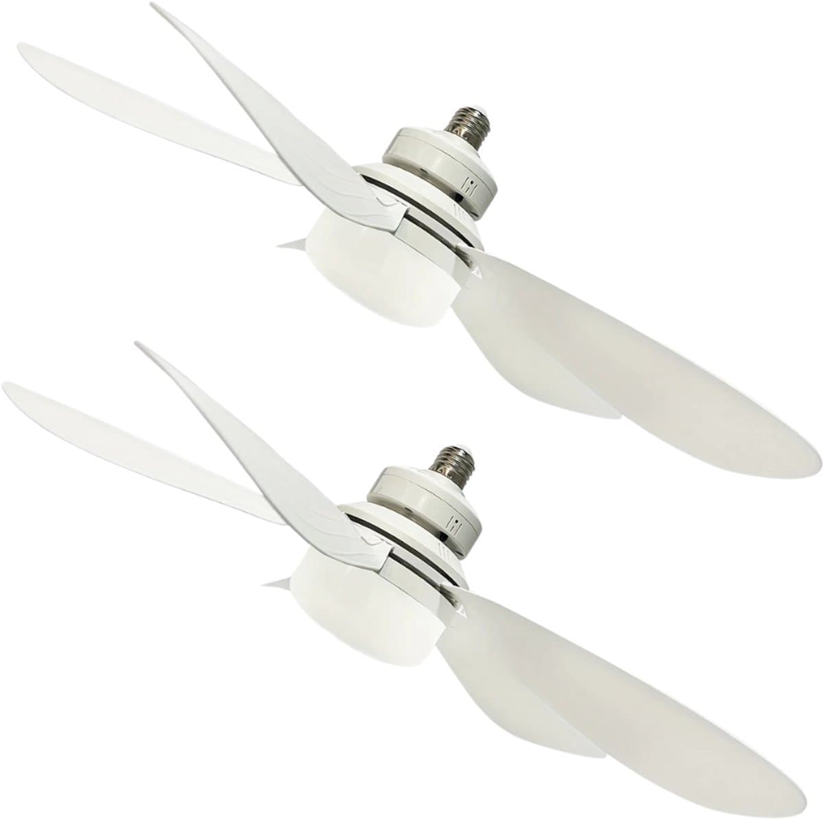 Bovista Plafondventilator - Met Verlichting - Plafond Ventilator - Met Lamp - Plafonniere Met Ventilator - Met Licht - Wit - 52cm - 2 Stuks — afbeelding 1