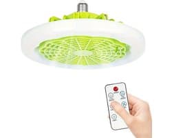 Nivard Plafondventilator - Met Verlichting - Plafond Ventilator - Met Lamp - Plafonniere Met Ventilator - Met Licht - Wit - 22.5cm