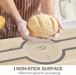 2 stuks Siliconen Bakmat - Met 3x Deegschraper - vaatwasserbestendig - Lange Handvatten Deeg Mat - sling bakmat - Geschikt Voor Airfryer, Oven En Magnetron - BPA-Vrij - Herbruikbare Nederlandse Ovenvoering - Geschikt Voor Airfryer, Oven En Magnetron — thumbnail 8