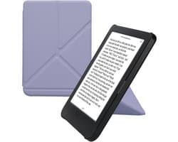 kwmobile e-reader hoesje geschikt voor Kobo Clara BW / Colour hoes - Ereader flip case met standaard - E reader cover van kunstleer - In lavendel