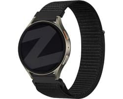 Bandz Smartwatch bandje 18mm nylon 'Easy fit' - geschikt voor Huawei Watch GT 5 Pro - 42mm / GT 5 - 41mm / GT 4 - 41mm / Watch 5 - 42mm - Fossil Gen 5e - 42mm / Gen 6 - 42mm - Withings ScanWatch Light / Steel HR - 36mm (zwart)