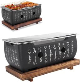 Allecto Plus - Japanse Stijl BBQ Grill XL voor Camping - Draagbare Houtskoolbarbecue met Tafelblad - Rechthoekige Grill met Basis voor Japanse Tafelbarbecue Benodigdheden - Barbecueën. — thumbnail 5