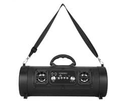 Bluetooth Speaker - Draadloze Luidspreker - Karaoke Speaker - Bluetooth Subwoofer - Smart Speaker - Met Microfoonfunctie - Muziekbox voor Auto - Cadeau voor Mannen - Party Speaker - USB - AUX - TF Kaart - Oplaadbaar - Zwart - Street Style - Draagbaar