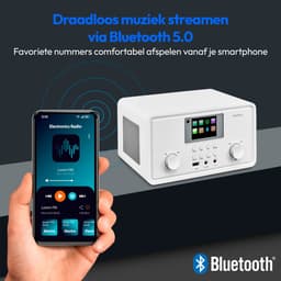 MEDION P85027 Internetradio (DAB Plus, FM-radio, Spotify Connect, WLAN, Bluetooth, Streaming, Equalizer, Kleurenbeeldscherm, USB, AUX, Wekker, Sluimerfunctie, Slaaptimer), MD88069, wit — thumbnail 3