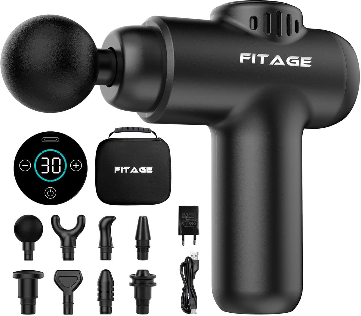 FITAGE Massage Gun Mini - Professioneel Massage Apparaat - Massageapparaat Massagegun - Massage Pistool - Zwart — afbeelding 1