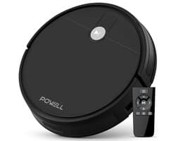 Powell Robotstofzuiger - Robotstofzuiger met Dweilfunctie - Robotstofzuiger met Laadstation - Robot Stofzuiger - Dweilrobot - Zwart