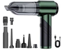 2-in-1 Mini Stofzuiger & Air Duster – USB-C Oplaadbaar – Brushless Motor – HEPA-filter – Voor Auto, PC, Toetsenbord & Meer – Incl. 11 Accessoires