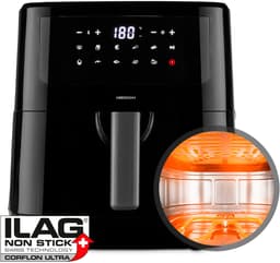 MEDION P10 XL Airfryer (6,8 liter XXL heteluchtfriteuse, 2.150 watt, twee roestvrijstalen verwarmingselementen, schudalarm, 9 automatische programma's, touch bedieningspaneel, LED-display) — thumbnail 14