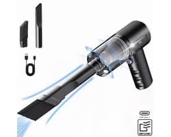 PureVolt Handstofzuiger - 2 Opzetstukken - Auto Stofzuiger Draadloos - Nat & Droog - Kruimelzuiger - Handstofzuiger - Kruimeldief - Kleine Stofzuiger - Draadloze Stofzuiger - Mini Stofzuiger - Zwart