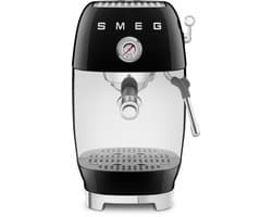 SMEG ECF03BLEU Handmatige Espressomachine - Pistonmachine - Cold Brew - 15 Bar - 58 mm Filterdrager - Thermoblock - Professionele Stoompijp - '50s Style - Zwart