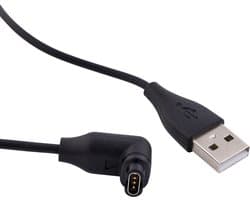 USB Oplaadkabel – Geschikt voor Garmin Smartwatches – 1 Meter – Hoekstekker – Snel & Veilig Opladen – Zwart