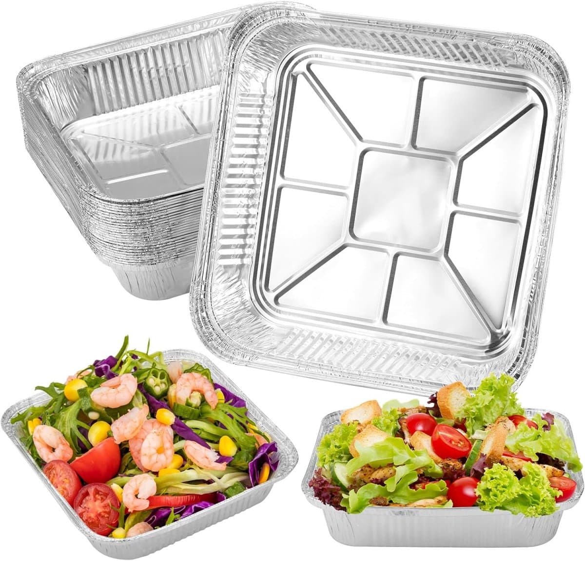 EXCITAT 30 stuks - Borden - Grillplaten - Folieplaten - Geschikt voor koken, bakken, picknicks, airfryers - 22*22*4.5 — afbeelding 1