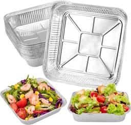 EXCITAT 30 stuks - Borden - Grillplaten - Folieplaten - Geschikt voor koken, bakken, picknicks, airfryers - 22*22*4.5 — thumbnail 1