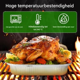 EXCITAT 30 stuks - Borden - Grillplaten - Folieplaten - Geschikt voor koken, bakken, picknicks, airfryers - 22*22*4.5 — thumbnail 3