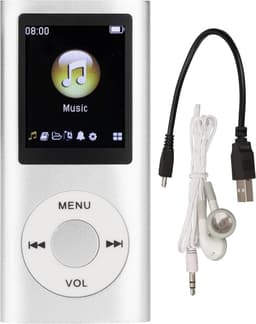 MP3 Speler Bluetooth - Digitaal 1,8-inch LCD-scherm - USB - Draagbaar - Luidsprekers met verliesvrije geluidskwaliteit - Voice recorder - FM radio - SD kaart tot 64GB（let op: de kaart is niet inbegrepen） - Zilvergrijs — thumbnail 1