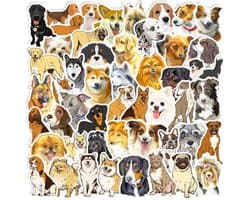 Stickerset Honden - 50 stuks - Dog stickers - Sticker Hond - Bullet Journal Stickers - Planner Agenda Stickers - Scrapbook stickers - Laptop stickers - Telefoon stickers - Bujo stickers - Hobbystickers