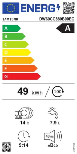 Samsung DW60CG880B00EG vaatwasser Volledig ingebouwd 14 couverts — thumbnail 2