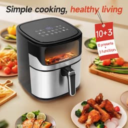 Aigostar 30AX1 Balloon - 6,5L Airfryer - Heteluchtfriteuse met kijkvenster - 1600W - 13 Programma's - Gezond Koken zonder Olie — thumbnail 5