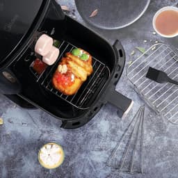 Airfryer-rek - 2 stuks - Vierkant Airfryer - grillrek - RVS grill-dehydratorrek - Stapelbaar - Airfryer-mandje - Airfryer-accessoires - Oven- en vaatwasserbestendig - voor Airfryer-bakken en koken - 20*13*7 - zilver — thumbnail 6