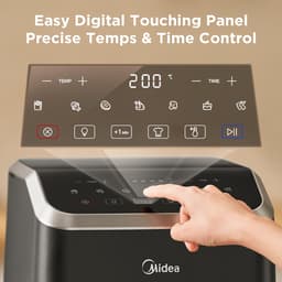 Midea Air fryer MF-CY70K - Hete lucht friteuse - 7L Capaciteit - HeatXpress Technologie - 90% Minder Olie - Energie en Tijdsbesparing met 7 Voorinstellingen - Transparante klep - Verlicht - Antiaanbaklaag, Zwart — thumbnail 8