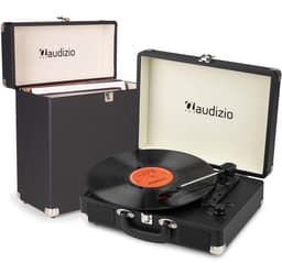 Retro platenspeler met platenkoffer - Audizio RP116BK - Platenspeler Bluetooth - Met speakers - Zwart — thumbnail 1