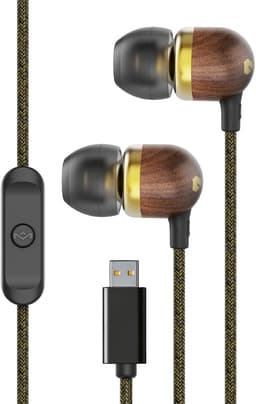House of Marley Smile Jamaica USB C Oortjes met draad - Bedrade Oordopjes - Met Microfoon en 1knopsbediening - Eco Friendly Design - 9 mm Drivers - Knoopvrije Kabel - Brass — thumbnail 1