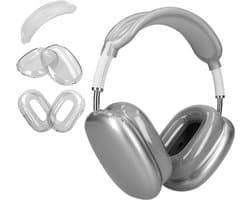 kwmobile 3-in-1 Hoofdtelefoonhoes voor Apple AirPods Max / AirPods Max 2 Hoesje - 360° TPU-hoes voor hoofdtelefoon - transparant / zwart