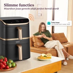 Cosori TurboTower Pro – Dubbele Airfryer XXL – 10.8L – Keramische Coating – 2 Manden Apart Instelbaar – 7 Programma’s — thumbnail 11