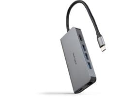 Nanocable 10.16.4609 laptop dock & poortreplicator Bedraad USB 3.2 Gen 1 (3.1 Gen 1) Type-C Grijs
