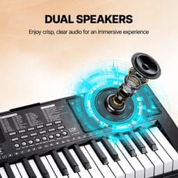 61-Toets Digitale Piano Met 200 Noten En 200 Ritmes, Een Draagbaar Elektrisch Pianoklavier Met 60 Demosongs, GeïNtegreerde Dubbele Luidsprekers — thumbnail 3