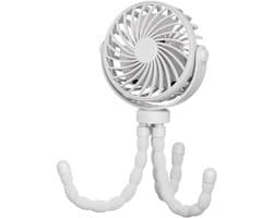 Handventilator - Draagbare Ventilator Oplaadbaar - Wit - Hand Tafelventilator Draadloos - Kinderwagen Mini Fan - 3 Standen - mini ventilator - festival ventilator - octopus ventilator — afbeelding 1