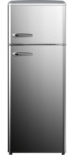 Helvetia Retro Koelvriescombinatie HRDPER206EI1 - RVS-Look (Zilver) - 144 cm Hoog - 4ster Vriezer - Vintage - 206 Liter — thumbnail 1
