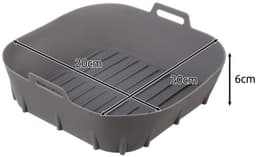 Airfryer siliconen inzet - Herbruikbare airfryer mand - Airfryer accessoires 20x20 - Vetvrij bakken airfryer - Siliconen bakvorm airfryer - Airfryer inzet grijs - Airfryer mandje siliconen — thumbnail 6