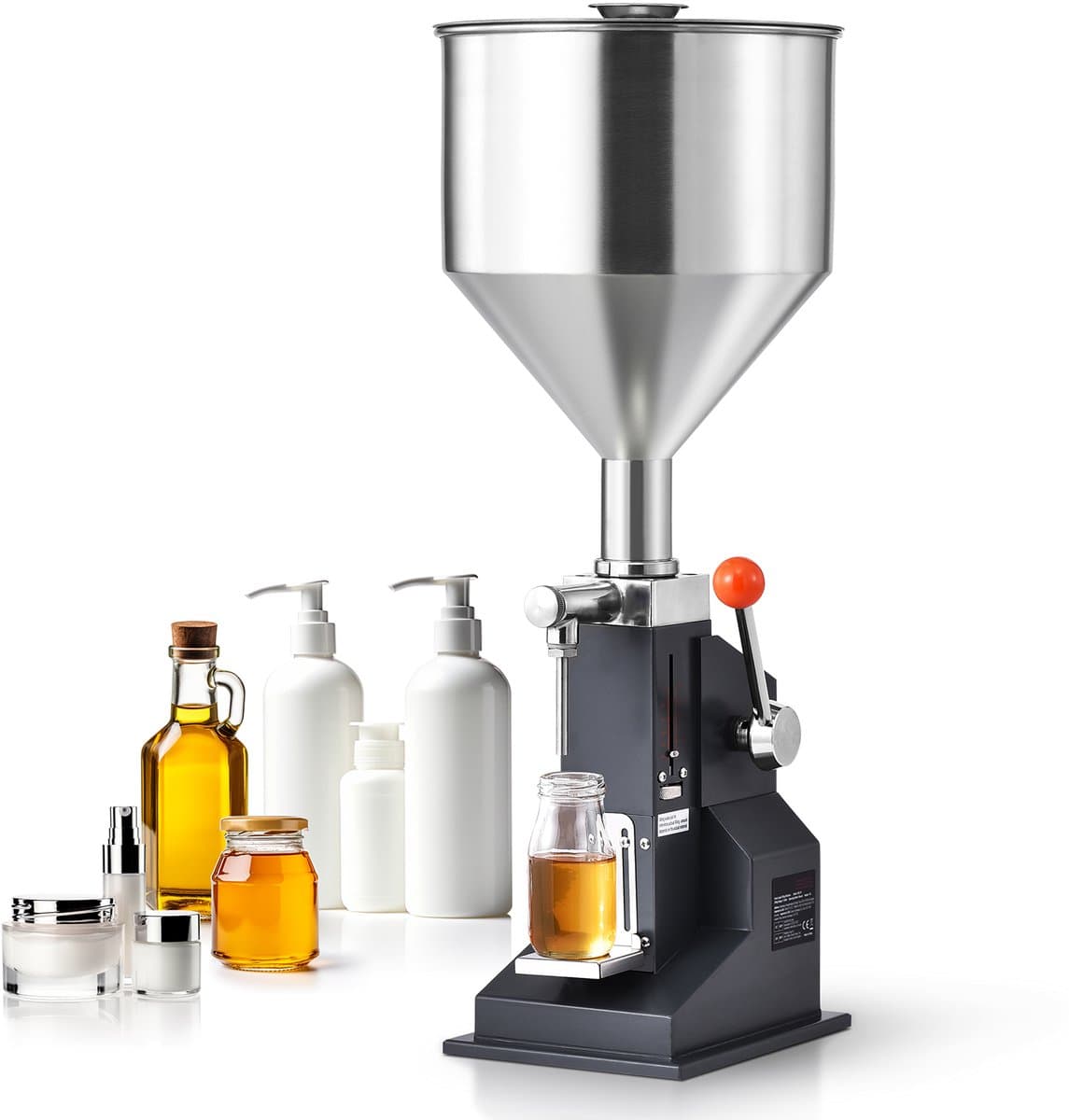 Handmatige Pasteivulmachine voor Vloeistoffen, Verstelbaar, met Trechter, 5-100 Ml Roestvrijstalen Flessenvuller voor Diverse Vloeistoffen Zoals Melk, Water, Sap, Etherische Olie — afbeelding 1