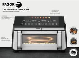 FAGOR Olievrije Friteuse - Airfryer FG10AF - Inhoud 11L - Dubbele 5,5L Tanks - Verwijderbare Verdeler - 2200W — thumbnail 3
