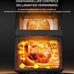 Mini oven - Grill rooster - Bakplaat - Airfryer - Voor Gezond en Snel Koken - Met 11 Programma’s - 1800W, LED-scherm, 5 Accessoires Inclusief Draaispit & Receptenboek — thumbnail 4