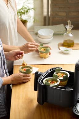 Lékué Airfryer Mini Ovenschaal ø 11 cm - Set 4-delig - Glas - Transparent — thumbnail 5