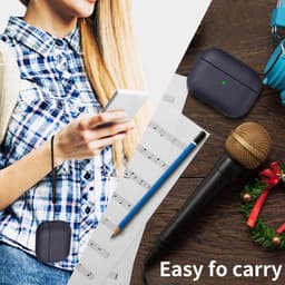 Crrynuo- AirPods 4e generatie beschermhoes - voor Apple AirPods 4 met polsband beschermhoes- leren touch design AirPods 4 beschermhoes (zwart) — thumbnail 5