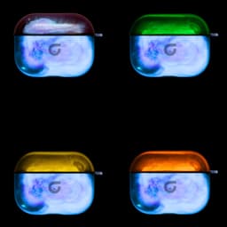 GlowsandGuards - Airpods 3 hoesje - Glow in the dark - Inclusief UV lampje om op te lichten - AirPods 3 case - Hét satisfying AirPods hoesje - AirPods 3 - Blauw — thumbnail 4