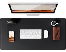 Lederen bureau mat bescherming hoes, bureau mat, grote muis mat, anti-slip PU leer bureaublad gravuur, laptop bureau mat, waterdicht bureau schrijfbord geschikt voor kantoor en thuis (zwart, 60cm * 30cm)