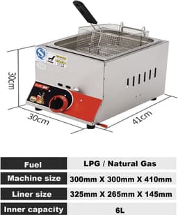 RFWR® Commerciële gasfriteuse met hoge capaciteit en roestvrij staal — thumbnail 8
