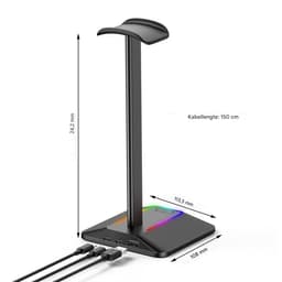 Gaming Headset Stand – Aluminium Koptelefoonhouder met USB-Hub & Personaliseerbare RGB Verlichting voor Gaming Setup — thumbnail 5