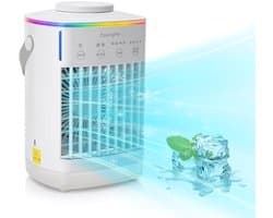 Mobiele airco -Mobiele airco zonder afvoerslang - Mobiele airco voor slaapkamer - 3-in-1 - Ventilator - Voor Slaapkamer & Woonkamer - 4 Snelheden - Airconditioning - Draagbare Aircooler - LED Verlichting - Draagbare airconditioner — afbeelding 1