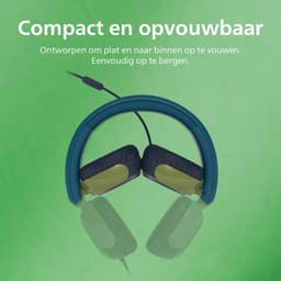 PHILIPS TAK2000CT - On Ear bedrade opvouwbare hoofdtelefoon voor kinderen - beperkt volume, Audio delen, 3,5 mm- en USB-C-kabel meegeleverd - Kristal Groen — thumbnail 4