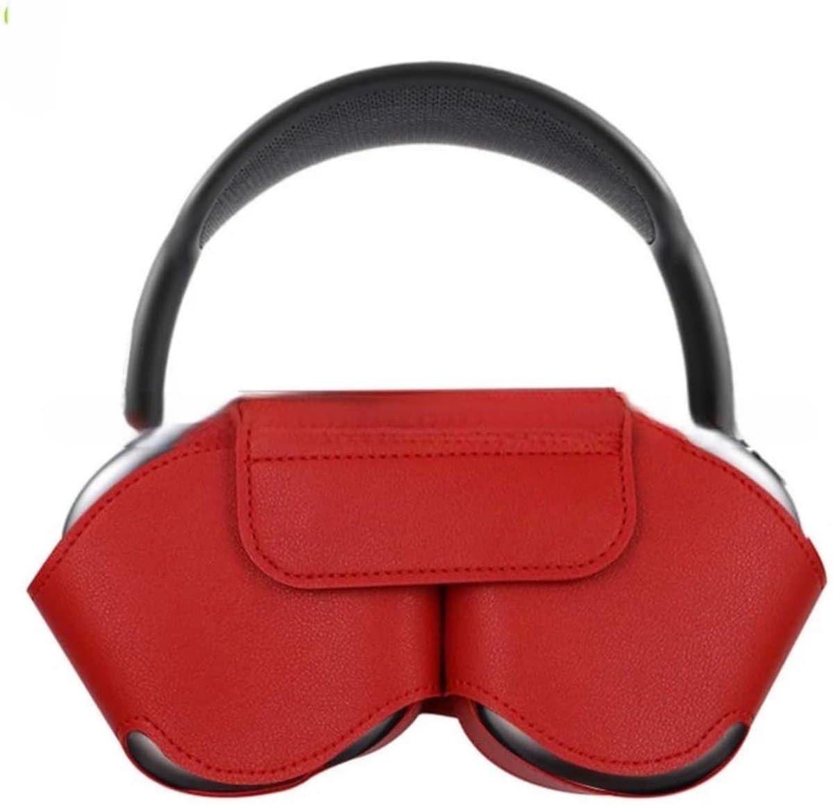 Case-accessoires - Hoofdtelefoonhoesje - Leren hoesje - Krasbestendig, stofbestendig, draagbaar reishoesje - Stofbestendige reistas - Opbergtas voor hoofdtelefoon - Compatibel met Apple Airpods Max Smart Case - Rood — afbeelding 1