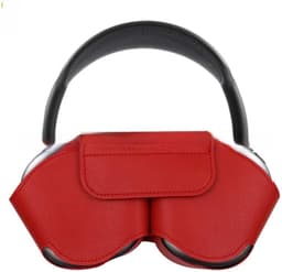 Case-accessoires - Hoofdtelefoonhoesje - Leren hoesje - Krasbestendig, stofbestendig, draagbaar reishoesje - Stofbestendige reistas - Opbergtas voor hoofdtelefoon - Compatibel met Apple Airpods Max Smart Case - Rood — thumbnail 1