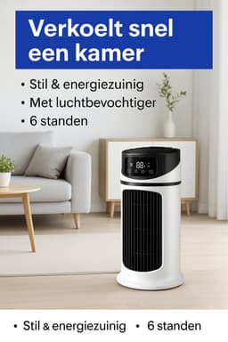 Aircooler - Luchtkoeler - Tafel Ventilator - 6 Standen - Luchtbevochtiger - — thumbnail 3